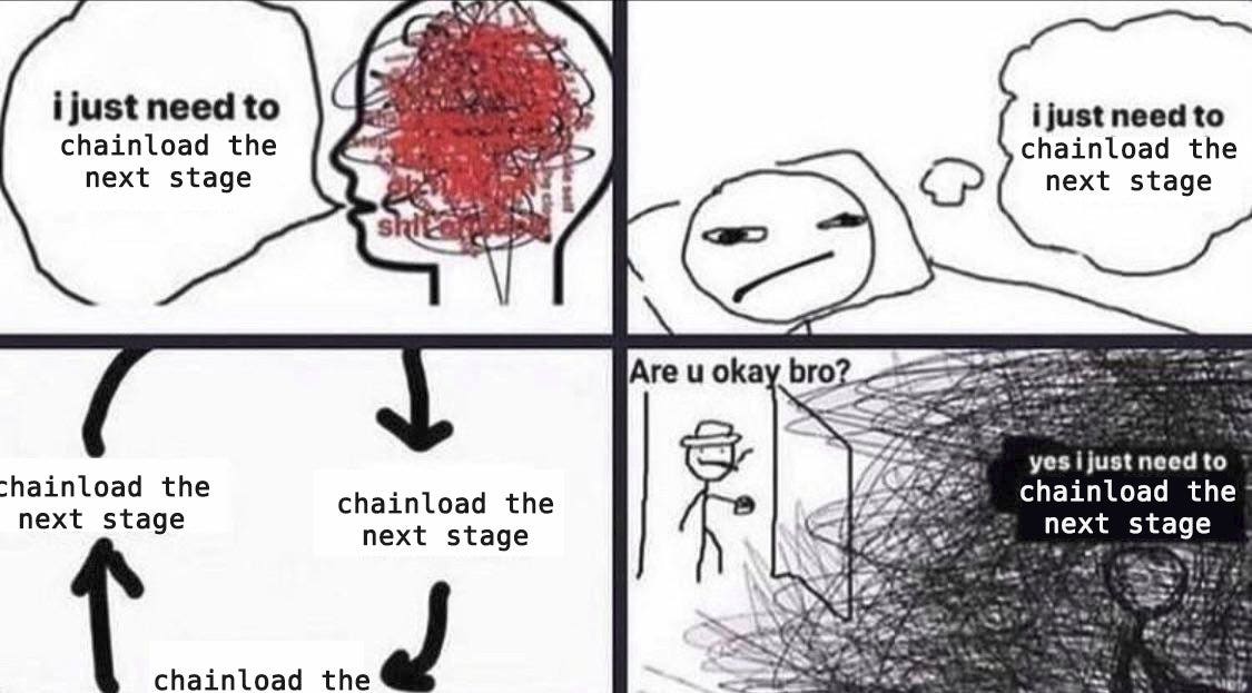 the "i just need to get through this week" meme but it's "chainload the next stage"
